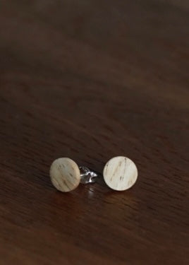 Zebrano Holz Ohrstecker hell - 1 Paar