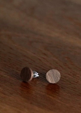 Nussbaum Holz Ohrstecker  - 1 Paar